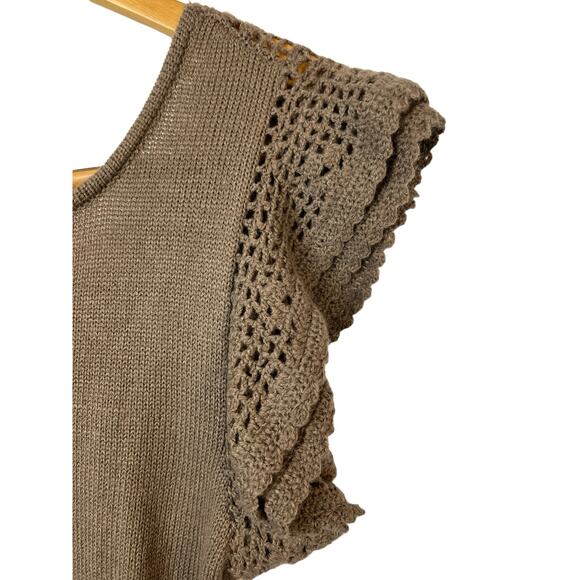 Sweater Dress Tunic Crochet Knit Mak B. 90s Y2K Cottagecore Fairy granny S - Picture 5 of 13